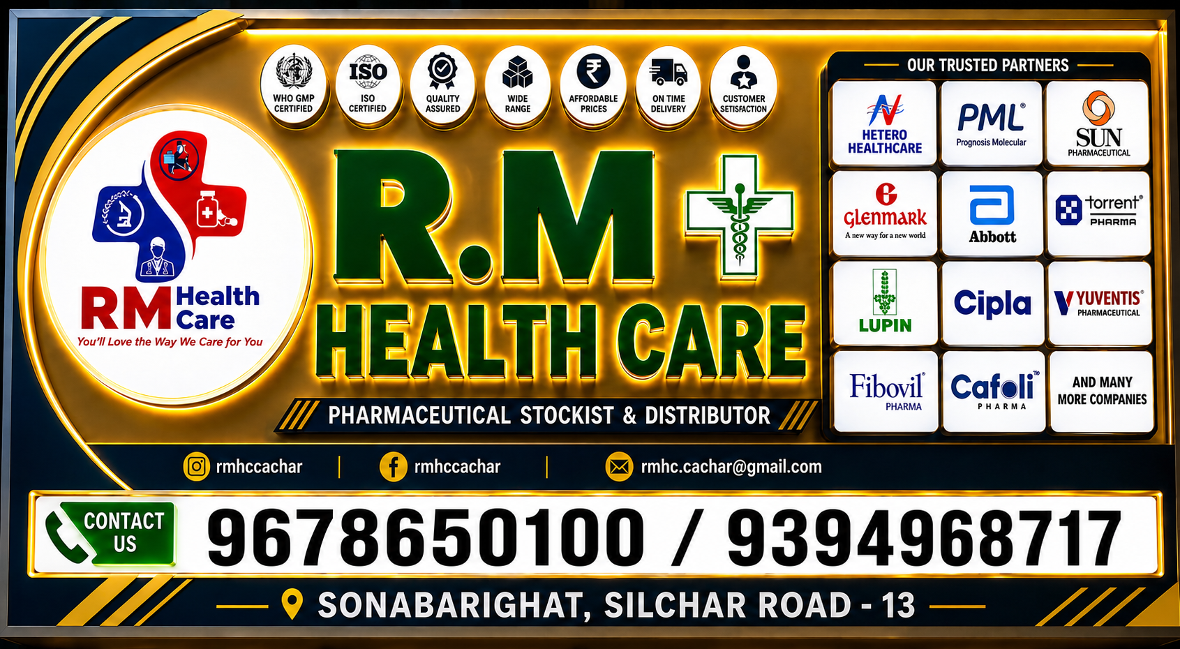 R.M Health Care pharmaceutical stockist and distributor banner
